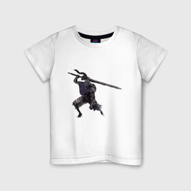 Детская футболка хлопок с принтом Artorias в Курске, 100% хлопок | круглый вырез горловины, полуприлегающий силуэт, длина до линии бедер | Тематика изображения на принте: artorias | boss | soul | арториас | босс | души | темные души