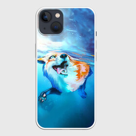 Чехол для iPhone 13 с принтом ПЛЫВУЩАЯ ЛИСИЧКА в Курске,  |  | animal | art | fox | swim | water | вода | животные | звери | красота | лиса | лисичка | плутовка | река | рисунок | рыжая | фыр фыр