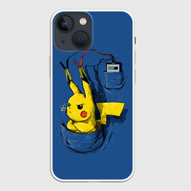 Чехол для iPhone 13 mini с принтом Пикачу   зарядка в Курске,  |  | anime | pikachu | pokemon | poket monster | poketmon | аниме | анимэ | карманные монстры | пикачу | покемон
