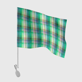 Флаг для автомобиля с принтом Зеленый клетчатый узор  в Курске, 100% полиэстер | Размер: 30*21 см | в клетку | зеленый | клетка | клетчатый узор | популярный | рубашечный | современный | шотландка