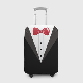 Чехол для чемодана 3D с принтом Смокинг в Курске, 86% полиэфир, 14% спандекс | двустороннее нанесение принта, прорези для ручек и колес | бабочка | галстук | джентльмен | костюм | смокинг