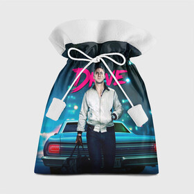 Подарочный 3D мешок с принтом Райан Гослинг Драйв в Курске, 100% полиэстер | Размер: 29*39 см | Тематика изображения на принте: car | drive | ryan gosling | драйв | машина | райан гослинг | фильмы