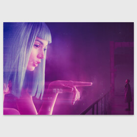 Поздравительная открытка с принтом Blade Runner знаменитый кадр в Курске, 100% бумага | плотность бумаги 280 г/м2, матовая, на обратной стороне линовка и место для марки
 | Тематика изображения на принте: blade runner 2049 | cyberpunk | future | hologram | neon | ryan gosling | бегущий по лезвию 2049 | будущее | голограмма | киберпанк | неон | райан гослинг | фильмы