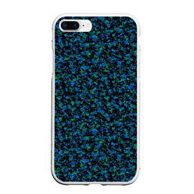 Чехол для iPhone 7Plus/8 Plus матовый с принтом Абстрактный зелено-синий узор  в Курске, Силикон | Область печати: задняя сторона чехла, без боковых панелей | абстрактный | вкрапления | зеленый | молодежный | мраморный | синий | современный | черный и синий