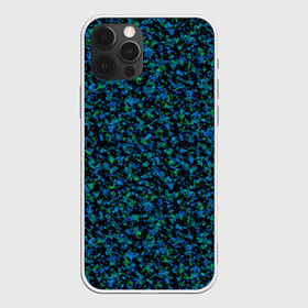 Чехол для iPhone 12 Pro Max с принтом Абстрактный зелено-синий узор  в Курске, Силикон |  | абстрактный | вкрапления | зеленый | молодежный | мраморный | синий | современный | черный и синий