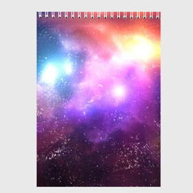Скетчбук с принтом Космос, сияние и звезды в Курске, 100% бумага
 | 48 листов, плотность листов — 100 г/м2, плотность картонной обложки — 250 г/м2. Листы скреплены сверху удобной пружинной спиралью | Тематика изображения на принте: galaxy | gradient | nature | neon | night | space | stars | universe | вселенная | галактика | градиент | закат | звезды | звезды космос | космический принт | космос | небо | неон | ночь | облака | переливы | планеты | природа