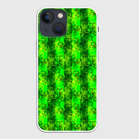 Чехол для iPhone 13 mini с принтом Неоновый полосатый узор в Курске,  |  | Тематика изображения на принте: бабочки | вертикальные полосы | зеленый | летний | неоновый | неоновый зеленый | современный | яркий узор