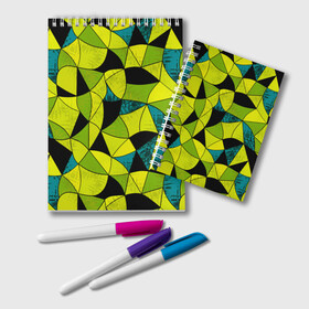 Блокнот с принтом Гранжевый яркий зеленый  в Курске, 100% бумага | 48 листов, плотность листов — 60 г/м2, плотность картонной обложки — 250 г/м2. Листы скреплены удобной пружинной спиралью. Цвет линий — светло-серый
 | Тематика изображения на принте: абстрактный | гранжевая текстура | зеленый | летний | молодежный | современный | ярко желтый