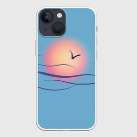 Чехол для iPhone 13 mini с принтом Солнечный шар в Курске,  |  | sea | sun | закат | море | небо | птицы | солнце | чайки