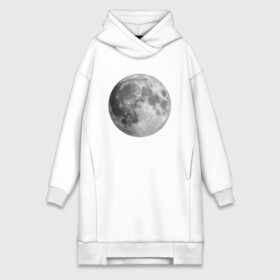 Платье-худи хлопок с принтом Полнолуние Лунная фаза  в Курске,  |  | луна | луна круглая | лунная фаза | планета | полнолуние
