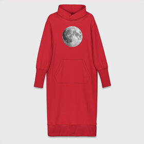 Платье удлиненное хлопок с принтом Полнолуние Лунная фаза в Курске,  |  | луна | луна круглая | лунная фаза | планета | полнолуние