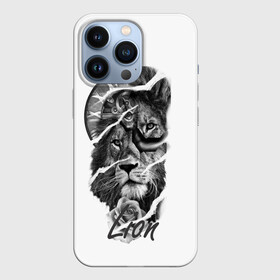 Чехол для iPhone 13 Pro с принтом Время львов прошло в Курске,  |  | Тематика изображения на принте: геометрический лев | лев и цветы льва | созвездие льва | черное молоко