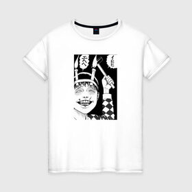 Женская футболка хлопок с принтом Соичи дзюндзи ито в Курске, 100% хлопок | прямой крой, круглый вырез горловины, длина до линии бедер, слегка спущенное плечо | аниме | дзюндзи ито | манга | соити | соичи
