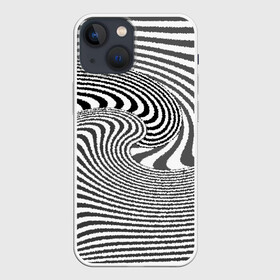 Чехол для iPhone 13 mini с принтом Черно белый мозаичный узор в Курске,  |  | волна | мозаика | мозаичная картина | серый | узор | черно белый | черный и белый