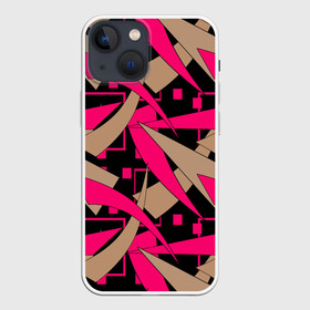 Чехол для iPhone 13 mini с принтом Яркий абстрактный узор в Курске,  |  | абстрактный | геометрический | коричневый | малиновый | молодежный | современный | черный