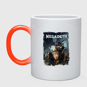 Кружка хамелеон с принтом Megadeth | Poster (Z) в Курске, керамика | меняет цвет при нагревании, емкость 330 мл | dave mustaine | megadeth | music | rock | дирк вербурен | дэвид эллефсон | дэйв мастейн | кико лоурейро | мегадеф | мегадэф | музыка | рок | трэш метал | хард рок | хеви метал