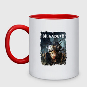 Кружка двухцветная с принтом Megadeth | Poster (Z) в Курске, керамика | объем — 330 мл, диаметр — 80 мм. Цветная ручка и кайма сверху, в некоторых цветах — вся внутренняя часть | dave mustaine | megadeth | music | rock | дирк вербурен | дэвид эллефсон | дэйв мастейн | кико лоурейро | мегадеф | мегадэф | музыка | рок | трэш метал | хард рок | хеви метал