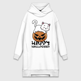 Платье-худи хлопок с принтом Kitten & Pumpkin в Курске,  |  | cat | ears | eyes | halloween | holiday | jaw | kitten | moustache | nose | paws | pumpkin | smile | tail | teeth | глаза | зубы | кот | котёнок | кошка | лапы | нос | праздник | тыква | улыбка | усы | уши | хвост | хэллоуин