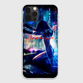Чехол для iPhone 12 Pro Max с принтом cyberpunk девушка с катаной в Курске, Силикон |  | город | девушка | дождь | катана | машины | найтсити | неон