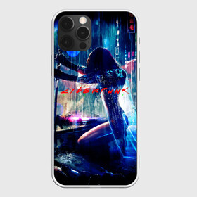 Чехол для iPhone 12 Pro Max с принтом cyberpunk девушка с катаной в Курске, Силикон |  | Тематика изображения на принте: город | девушка | дождь | катана | машины | найтсити | неон