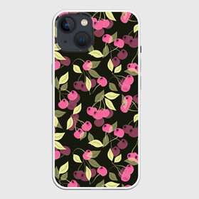 Чехол для iPhone 13 с принтом Вишневый сад в Курске,  |  | вишневый | вишня | детский | для девочки | малышам | розовый | черный | ягоды