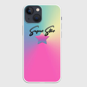 Чехол для iPhone 13 mini с принтом Супер Стар в Курске,  |  | градиент | детский | для женщин | желтый | звезда | малышам | надпись | розовый