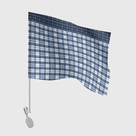 Флаг для автомобиля с принтом Синий узор в клетку  в Курске, 100% полиэстер | Размер: 30*21 см | белый и синий | клетка | клетчатый узор | мальчиковый | молодежный | мужской | синий | современный | шотландка