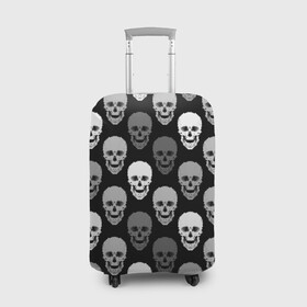 Чехол для чемодана 3D с принтом Черно-белый готический  в Курске, 86% полиэфир, 14% спандекс | двустороннее нанесение принта, прорези для ручек и колес | абстрактный | готический узор | модный | серый | современный | черепа | черно белый | черный фон