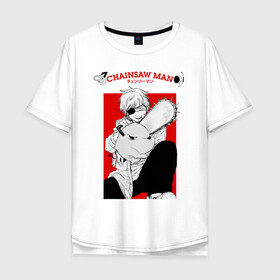 Мужская футболка хлопок Oversize с принтом CHAINSAW MAN | DENJI в Курске, 100% хлопок | свободный крой, круглый ворот, “спинка” длиннее передней части | anime | chainsaw man | denji | manga | аниме | бензопильщик | денджи | денчик | дэндзи | манга | человек бензопила