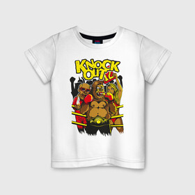 Детская футболка хлопок с принтом Горилла боксёр в Курске, 100% хлопок | круглый вырез горловины, полуприлегающий силуэт, длина до линии бедер | бокс | горилла | пояс | ринг | уличный стиль