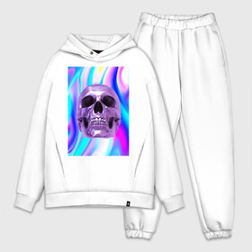 Мужской костюм хлопок OVERSIZE с принтом Skull abstraction в Курске,  |  | абстракция | блестки | блестящий фон | металлический цвет | скулы | стильный принт | череп | яркий принт