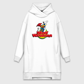 Платье-худи хлопок с принтом Дятел Вуди лого в Курске,  |  | animals | cartoon | character | head | laughter | logo | woody woodpecker | дятел вуди | животные | лого | мультики | персонаж | смех