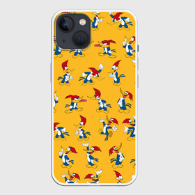 Чехол для iPhone 13 с принтом Такой разный Дятел Вуди в Курске,  |  | animals | cartoon | character | head | laughter | pattern | woody woodpecker | дятел вуди | животные | мультики | паттерн | персонаж | смех | узор