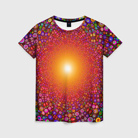 Женская футболка 3D с принтом Сияй в Курске, 100% полиэфир ( синтетическое хлопкоподобное полотно) | прямой крой, круглый вырез горловины, длина до линии бедер | flash | glow | light | вспышка | свет | сияние