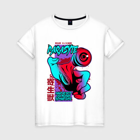 Женская футболка хлопок с принтом Kiseijuu - Migi в Курске, 100% хлопок | прямой крой, круглый вырез горловины, длина до линии бедер, слегка спущенное плечо | kiseijuu | migi | parasite | parasyte | миги | паразит