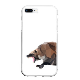 Чехол для iPhone 7Plus/8 Plus матовый с принтом Росомаха в Курске, Силикон | Область печати: задняя сторона чехла, без боковых панелей | животное | зверь | злость | куница | медведь | милое животное | полигональный | росомаха | собака