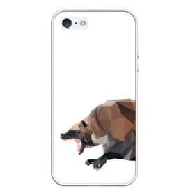Чехол для iPhone 5/5S матовый с принтом Росомаха в Курске, Силикон | Область печати: задняя сторона чехла, без боковых панелей | Тематика изображения на принте: животное | зверь | злость | куница | медведь | милое животное | полигональный | росомаха | собака