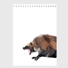 Скетчбук с принтом Росомаха в Курске, 100% бумага
 | 48 листов, плотность листов — 100 г/м2, плотность картонной обложки — 250 г/м2. Листы скреплены сверху удобной пружинной спиралью | животное | зверь | злость | куница | медведь | милое животное | полигональный | росомаха | собака