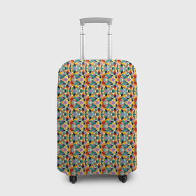 Чехол для чемодана 3D с принтом Цветные фигуры в Курске, 86% полиэфир, 14% спандекс | двустороннее нанесение принта, прорези для ручек и колес | абстрактный | мозаика | палитра | паттерн | пятна | фигуры