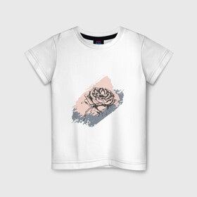 Детская футболка хлопок с принтом Темная роза - абстракция в Курске, 100% хлопок | круглый вырез горловины, полуприлегающий силуэт, длина до линии бедер | абстрактный | абстракция | гранж | графика | графическая | краска | мазки | рисунок | роза | цветок | цветочный