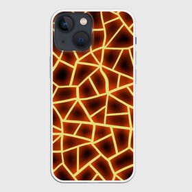 Чехол для iPhone 13 mini с принтом Огненная геометрия в Курске,  |  | 3д | abstract | fire | flame | geometry stripes | neon | polygonal | абстрактная геометрия | геометрические фигуры | линии | мозаика | неон | огонь | орнамент | пламя | полигон | полосы | светящиеся | текстура | треугольники