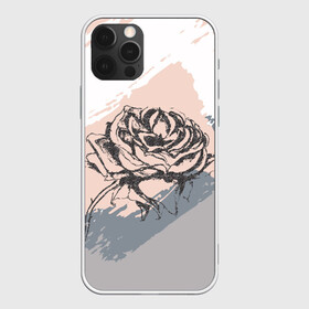 Чехол для iPhone 12 Pro Max с принтом Абстракция с розой в Курске, Силикон |  | абстракция | гранж | графика | графический | пастель | пастельная | роза | цветок | цветочный