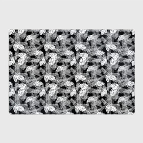 Магнитный плакат 3Х2 с принтом Черно-белый узор шишки в Курске, Полимерный материал с магнитным слоем | 6 деталей размером 9*9 см | елка | кедровый | лесной | модный | природа | тайга | черно белый | шишки