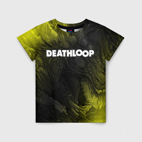 Детская футболка 3D с принтом Deathloop - Hyperbeast в Курске, 100% гипоаллергенный полиэфир | прямой крой, круглый вырез горловины, длина до линии бедер, чуть спущенное плечо, ткань немного тянется | death | deathloop | game | games | hyperbeast | loop | дэслуп | дэт | дэтлуп | знак | игра | игры | лого | луп | мертвая | пелтя | символ