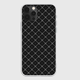 Чехол для iPhone 12 Pro Max с принтом Серо-черный плед  в Курске, Силикон |  | клетка | клетчатый узор | молодежный | мужской | рубашечный | серный | черный | шотландка