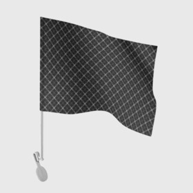 Флаг для автомобиля с принтом Серо-черный плед  в Курске, 100% полиэстер | Размер: 30*21 см | клетка | клетчатый узор | молодежный | мужской | рубашечный | серный | черный | шотландка