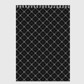 Скетчбук с принтом Серо-черный плед  в Курске, 100% бумага
 | 48 листов, плотность листов — 100 г/м2, плотность картонной обложки — 250 г/м2. Листы скреплены сверху удобной пружинной спиралью | Тематика изображения на принте: клетка | клетчатый узор | молодежный | мужской | рубашечный | серный | черный | шотландка