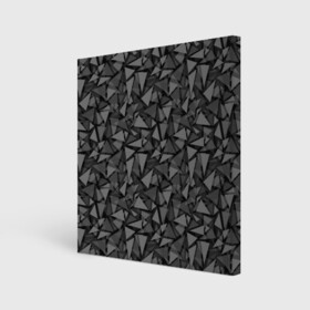 Холст квадратный с принтом Геометрический серый узор  в Курске, 100% ПВХ |  | Тематика изображения на принте: абстрактный | геометрический | мозаика | серый | современный | темный серый | черно белый