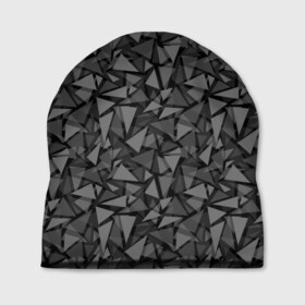 Шапка 3D с принтом Геометрический серый узор  в Курске, 100% полиэстер | универсальный размер, печать по всей поверхности изделия | Тематика изображения на принте: абстрактный | геометрический | мозаика | серый | современный | темный серый | черно белый