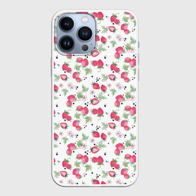 Чехол для iPhone 13 Pro Max с принтом Акварельный узор клубника в Курске,  |  | Тематика изображения на принте: акварельные ягоды | акварельный узор | детский | клубника | красные ягоды | летний | малышам